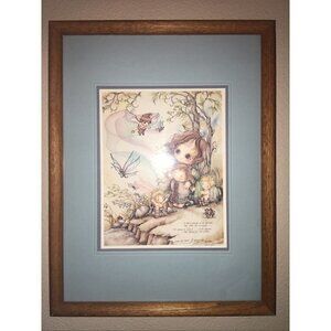 Jody Bergsma 1983 To Be A Child Print Watercolor Nursery Signed Framed 17x13”
